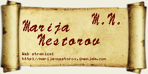 Marija Nestorov vizit kartica